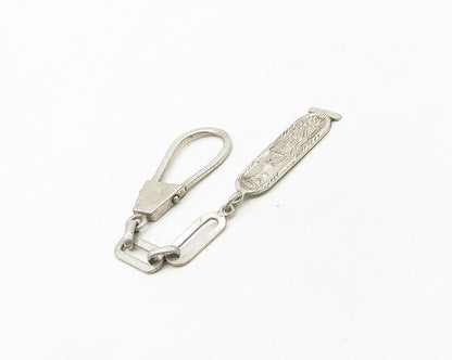 MIDDLE EAST 925 Sterling Silver Vintage Hieroglyphics Cartouche Key Chain TR2645