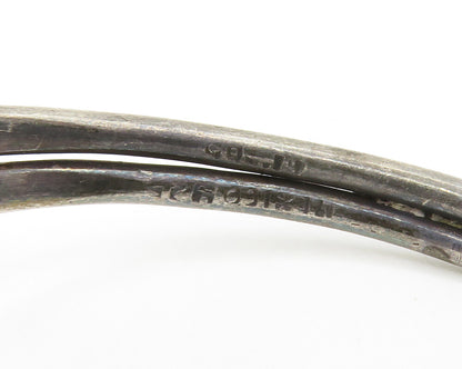 MEXICO 925 Sterling Silver  Vintage Dark Tone Swirl Cuff Bracelet  BT5261