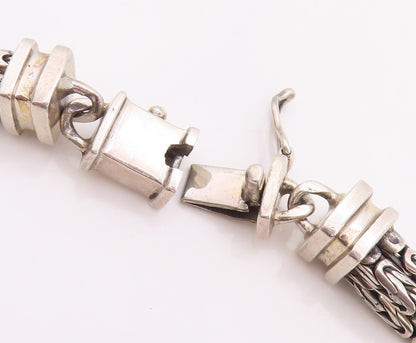 925 Sterling Silver Vintage Necklace Solid Designer Linked Multi Chain  NE4329