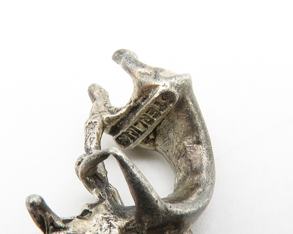NAVAJO 925 Sterling Silver  Vintage Petite Kokopelli Dancer Pendant  PT10896