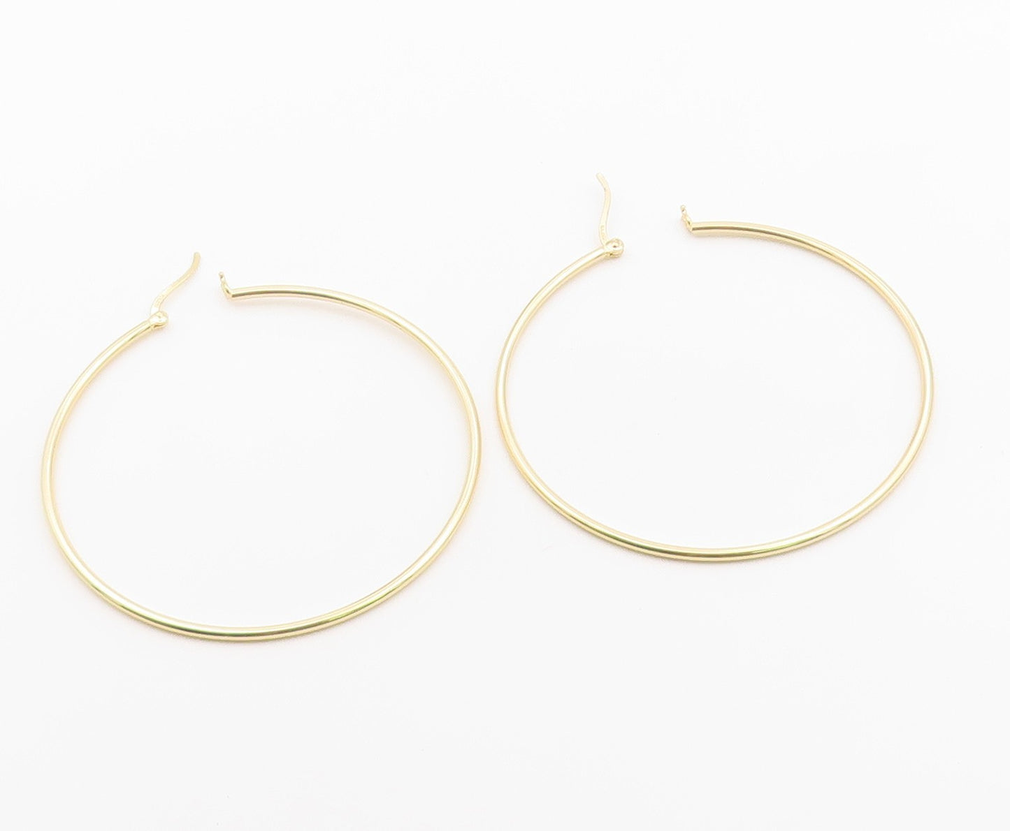 925 Sterling Silver Vintage Earrings Gold Plated Minimalist Large Hoops  EG14424