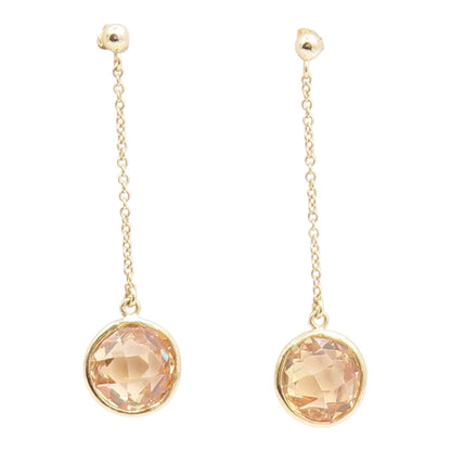925 Sterling Silver Vintage Earrings Gold Plated Faceted Citrine Drop  EG14241