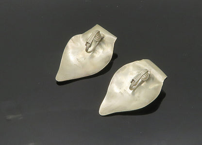 TULLA BOOTH 925 Silver  Vintage Cabochon Jade Non Pierce Earrings  EG10032