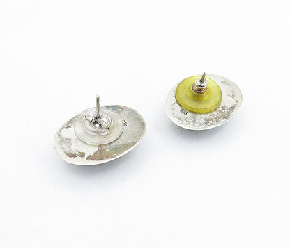 925 Sterling Silver  Vintage Cabochon Cut Eilat Stone Drop Earrings  EG2846