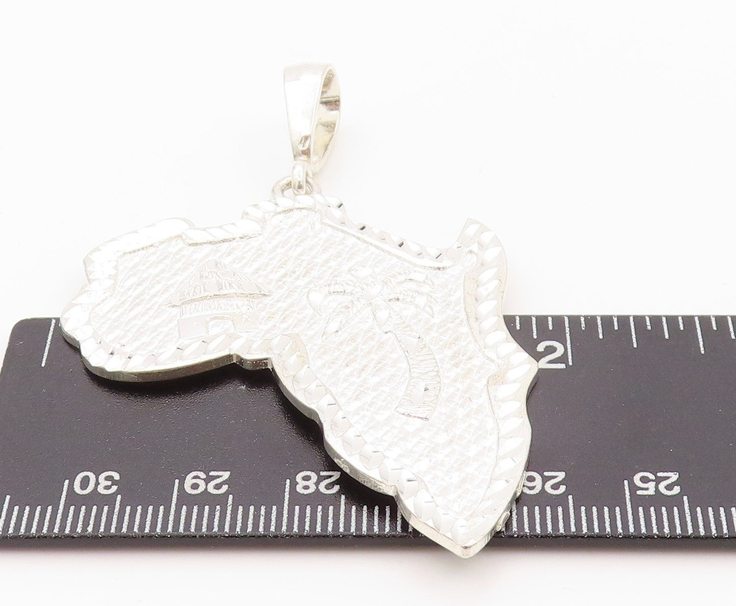 925 Sterling Silver Vintage Pendant Large Africa Map Cutout  PT24028