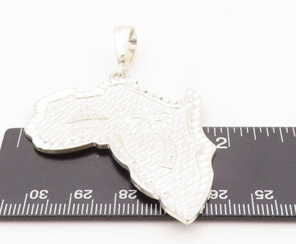 925 Sterling Silver Vintage Pendant Large Africa Map Cutout  PT24028