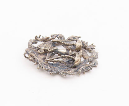 925 Silver  Vintage Antique Libra Sign Branch Wreath Zodiac Pendant  PT20369