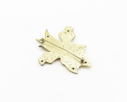 925 Sterling Silver  Vintage Gold Plated Two Tone Floral Brooch Pin  BP7170