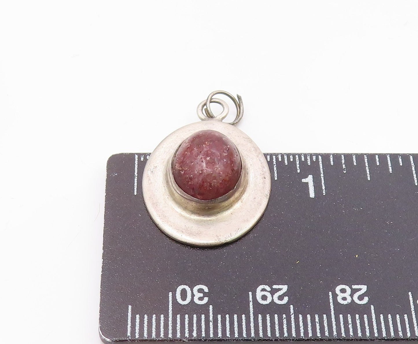 MEXICO 925 Sterling Silver  Vintage Cabochon Goldstone Oval Pendant  PT7860