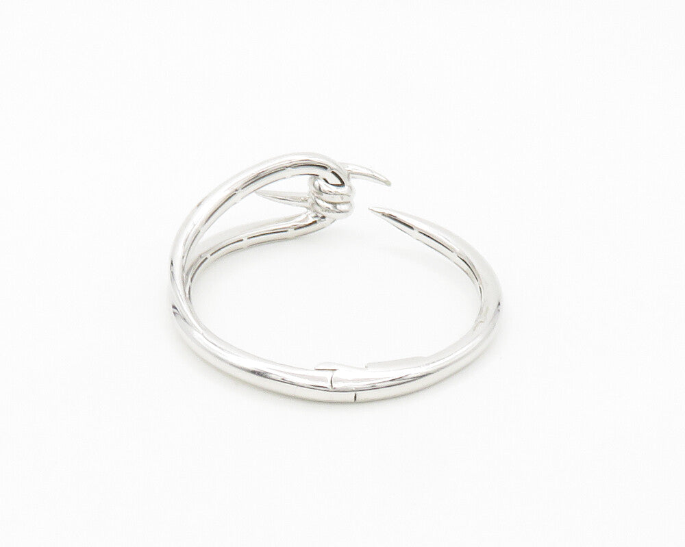 SW 925 Silver & 10K GOLD  Shiny Polished Pointed Loop Cuff Bracelet  BT7209