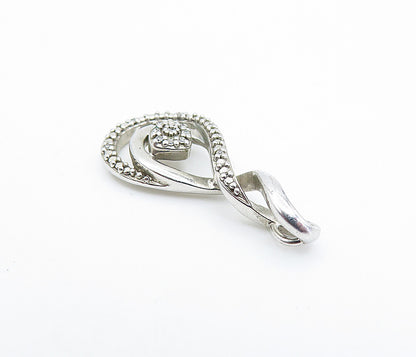 925 Sterling Silver  Shiny Genuine Diamonds Infinity Twist Pendant  PT6168