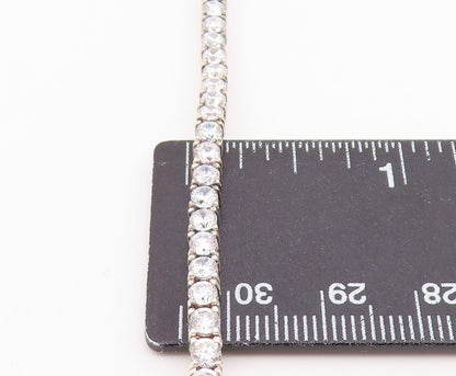 925 Sterling Silver  Prong Set Shiny Cubic Zirconia Tennis Bracelet  BT6415
