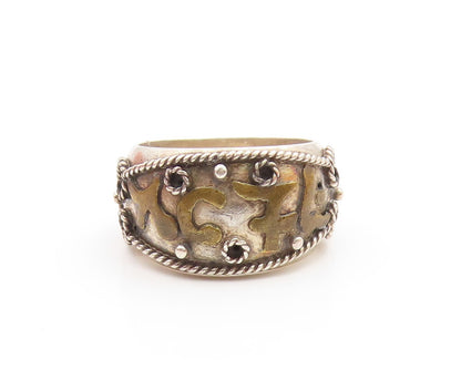 DESIGNER 925 Silver Vintage Rope Twist Swirl Detail Band Ring  Sz 7  RG13161