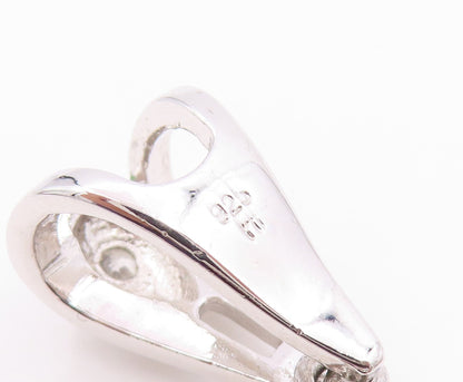 925 Sterling Silver Vintage Pendant CZ Modernist Musical Electric Guitar PT26093