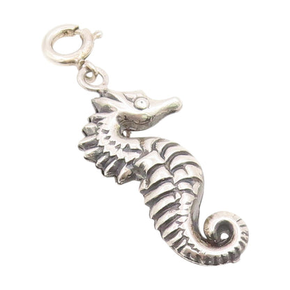 925 Sterling Silver Vintage Pendant Modernist Nautical Seahorse Charm  PT25920