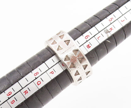 925 Sterling Silver Vintage Ring Etched Geometric Triangle Cutout  Sz 7  RG34153
