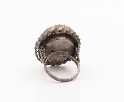 925 Sterling Silver Vintage Ring Antique Lady Profile Band  Sz 6.5  RG35308