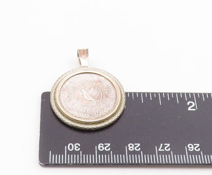 925 Sterling Silver Vintage Pendant 2000 Millennium Doves Medallion Coin PT26580