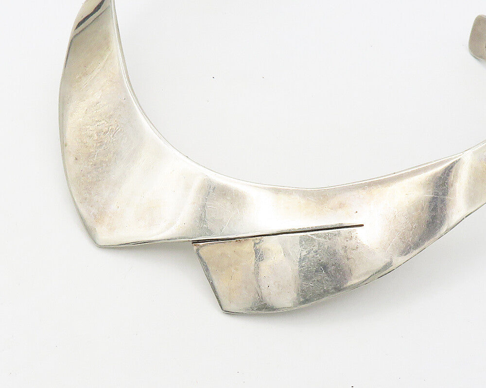 MEXICO 925 Sterling Silver  Vintage Minimalist Pointed Collar Necklace  NE2917