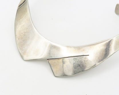 MEXICO 925 Sterling Silver  Vintage Minimalist Pointed Collar Necklace  NE2917