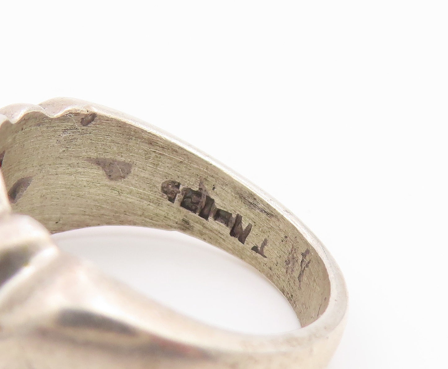 925 Sterling Silver Vintage Ring Minimalist Solid Love Heart Band  Sz 6  RG35494