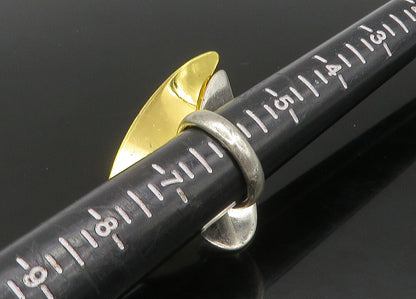 RLM STUDIO 925 Silver  Vintage Two Tone Love Heart Band Ring Sz 6  RG23107