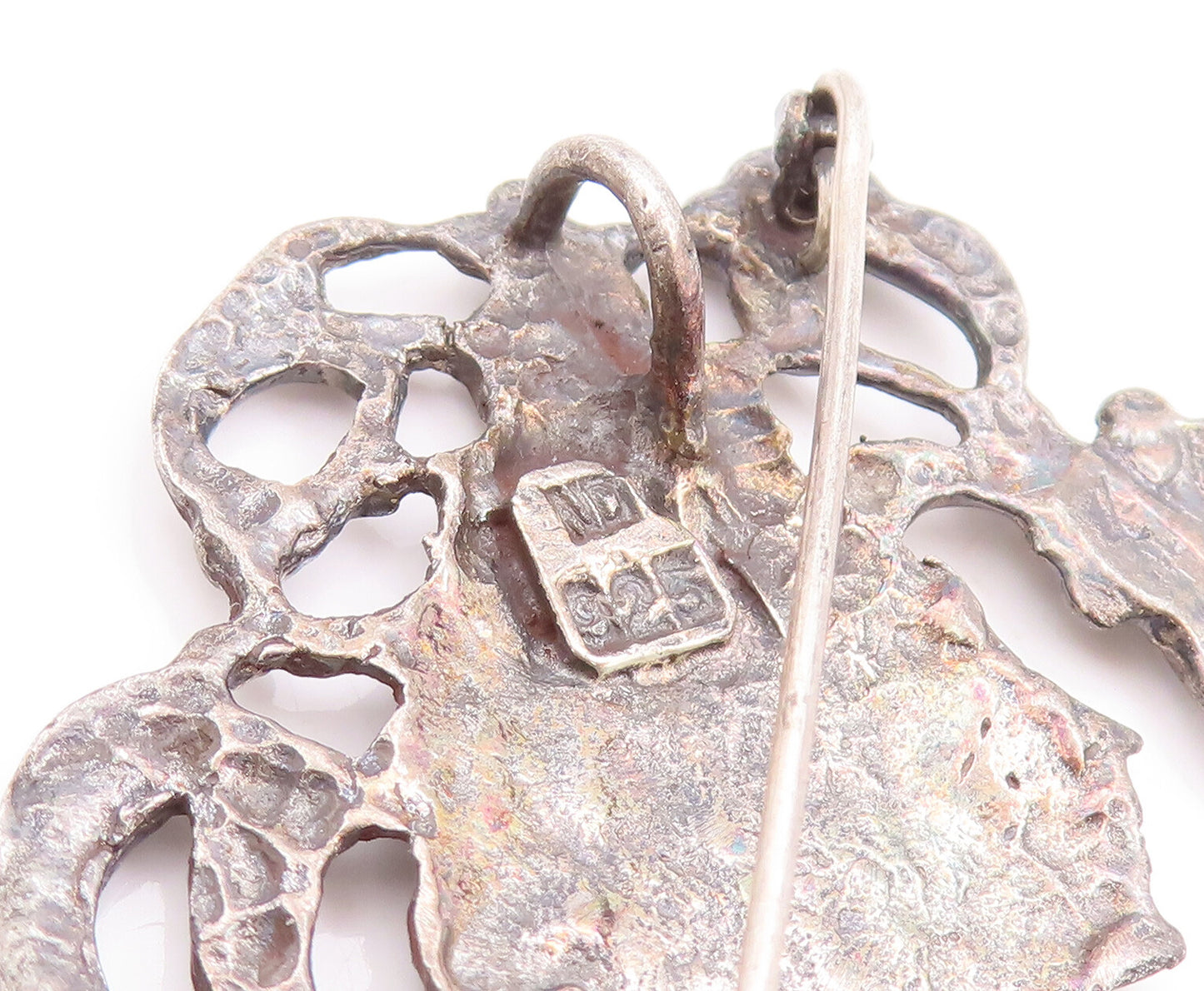 925 Sterling Silver Vintage Brooch Pin Girl Face With Flying Hair  BP11110