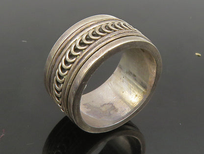 GEOART 925 Sterling Silver  Vintage Wire Swirl Spinner Band Ring Sz 6  RG24395