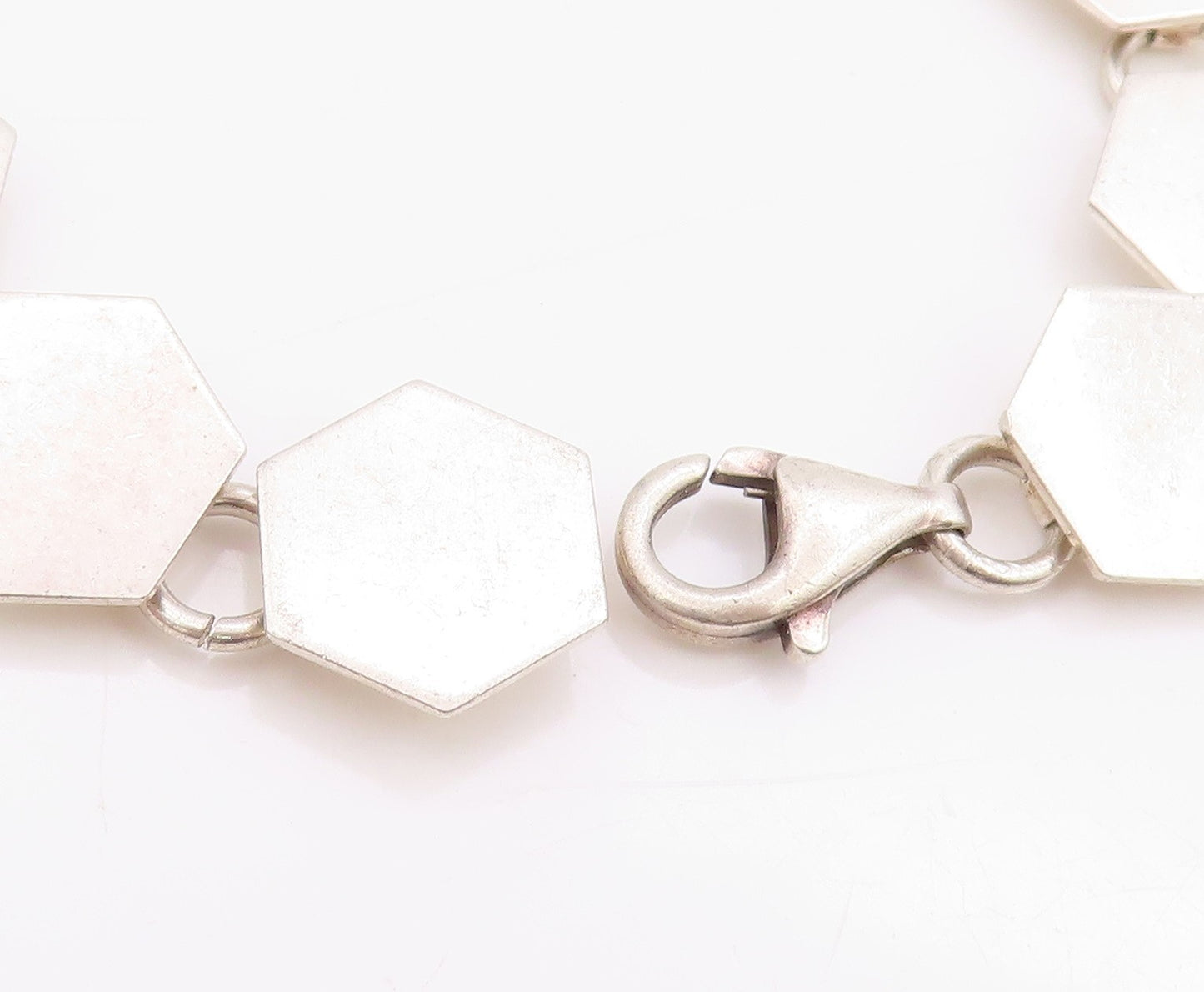 925 Sterling Silver Vintage Bracelet Minimalist Honeycomb Design Cutout  BT11308