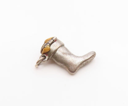 925 Sterling Silver  Vintage Petite Stocking Sock Pendant (OPENS)  PT16459