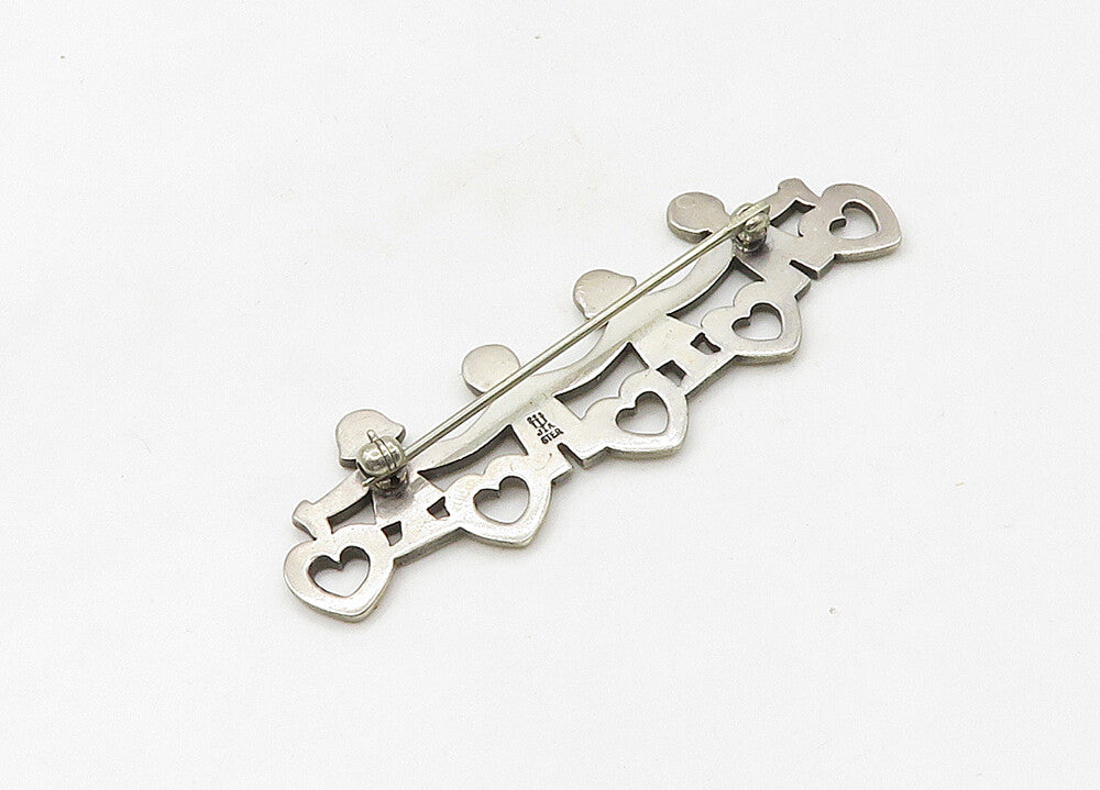 JAMES AVERY 925 Silver  Vintage Children Holding Hands Unity Brooch Pin BP8442
