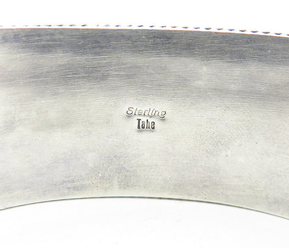 TAHE 925 NAVAJO Sterling Silver  Vintage Shiny Rope Twist Cuff Bracelet BT2204