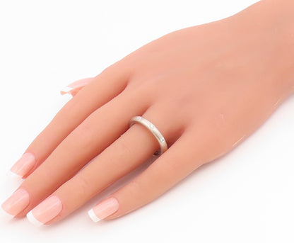 925 Sterling Silver Vintage Ring Minimalist Flush Set CZ Band  Sz 10  RG36825