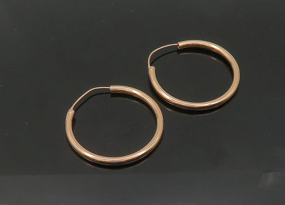 925 Sterling Silver  Vintage Shiny Rose Gold Plated Hoop Earrings  EG10472