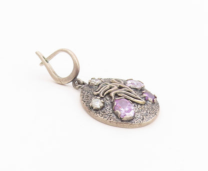 925 Sterling Silver Vintage Earrings Amethyst & Gemstone Single Pieces  EG14300