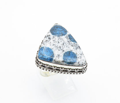 925 Sterling Silver  Dendrite Agate Triangle Cocktail Ring Sz 9.5  RG7740