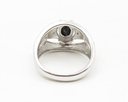 ROSS SIMON 925 Silver  Sapphire & Genuine Diamond Band Ring Sz 8  RG13918