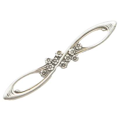 925 Sterling Silver  Vintage Antique Floral Infinity Twist Brooch Pin  BP7595