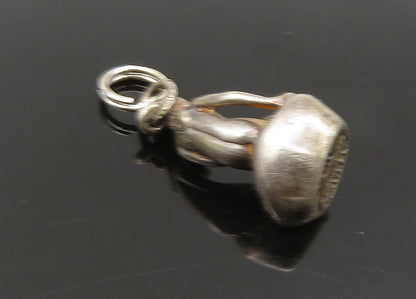 DENMARK 925 Sterling Silver  Vintage Woman Sitting On Rock Pendant  PT17107