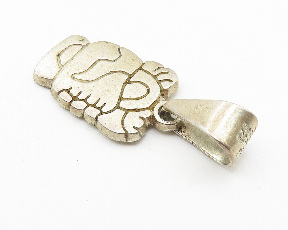 MEXICO 925 Sterling Silver  Vintage Etched Design Drop Pendant  PT8332