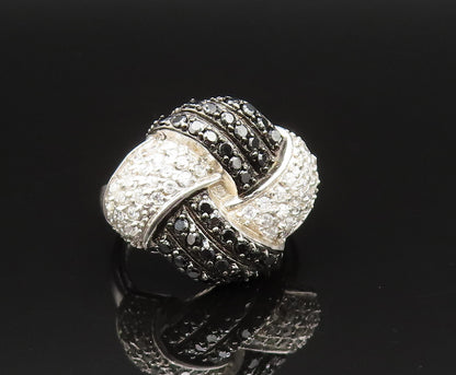 925 Sterling Silver  Vintage Sparkly Spinel & Topaz Knot Ring Sz 5  RG25480