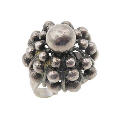 ERIK GRANIT FINLAND 925 Silver  Vintage Bubble Dome Band Ring Sz 6.5  RG18341