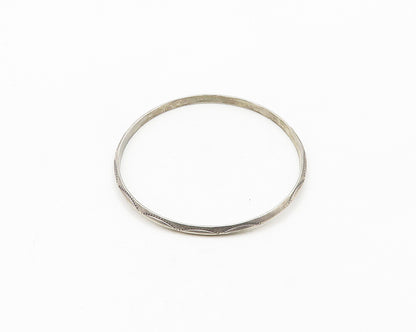 NAVAJO 925 Sterling Silver  Vintage Etched Pattern Bangle Bracelet  BT7803