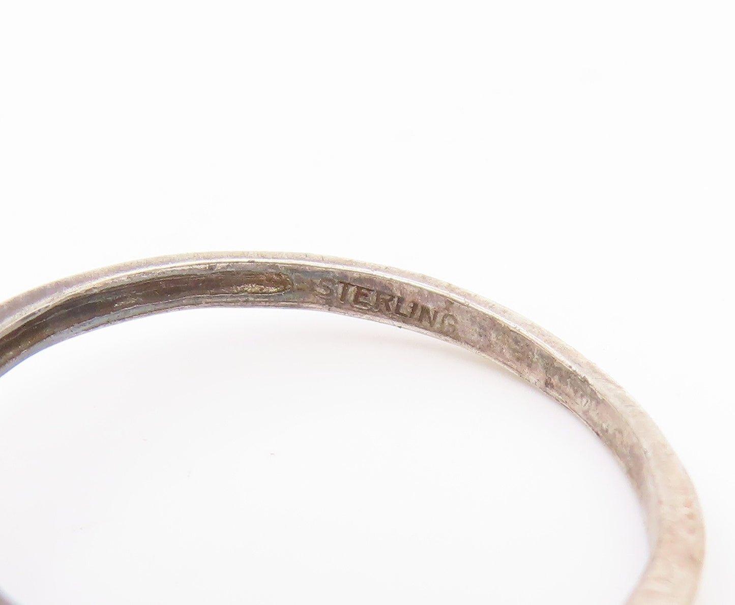 925 Sterling Silver Vintage Ring Smoky Quartz Solitaire Band  Sz 7.5  RG34433