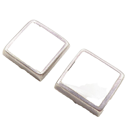ATI MEXICO 925 Silver  Vintage Mother Of Pearl Non Pierce Earrings  EG4797