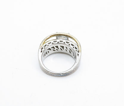 925 Sterling Silver  Cubic Zirconia Solitaire With Accents Ring Sz 5  RG4350