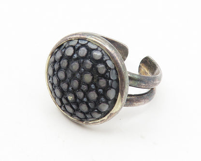 925 Sterling Silver  Vintage Chiseled Design Cocktail Ring Sz 8.5  RG10954