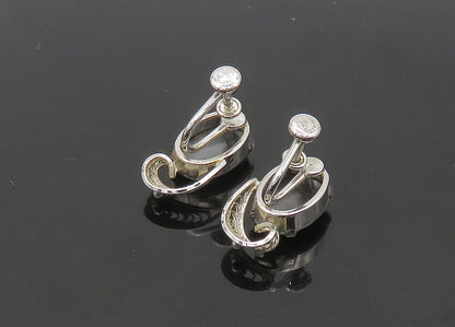 VAN DELL 925 Sterling Silver  Vintage Hematite Non Pierce Earrings  EG10538