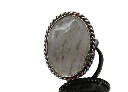 925 Sterling Silver  Rutilated Quartz Twist Shiny Cocktail Ring Sz 8  RG10255