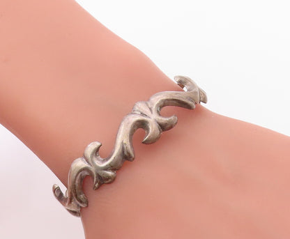 925 Sterling Silver Vintage Bracelet NAVAJO Sandcast Statement Cuff  BT12128